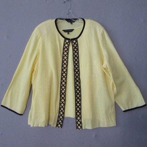 Ming Wang Sweaters - Ming Wang Cardigan win Set Plus 1X Yellow Career Church Spring